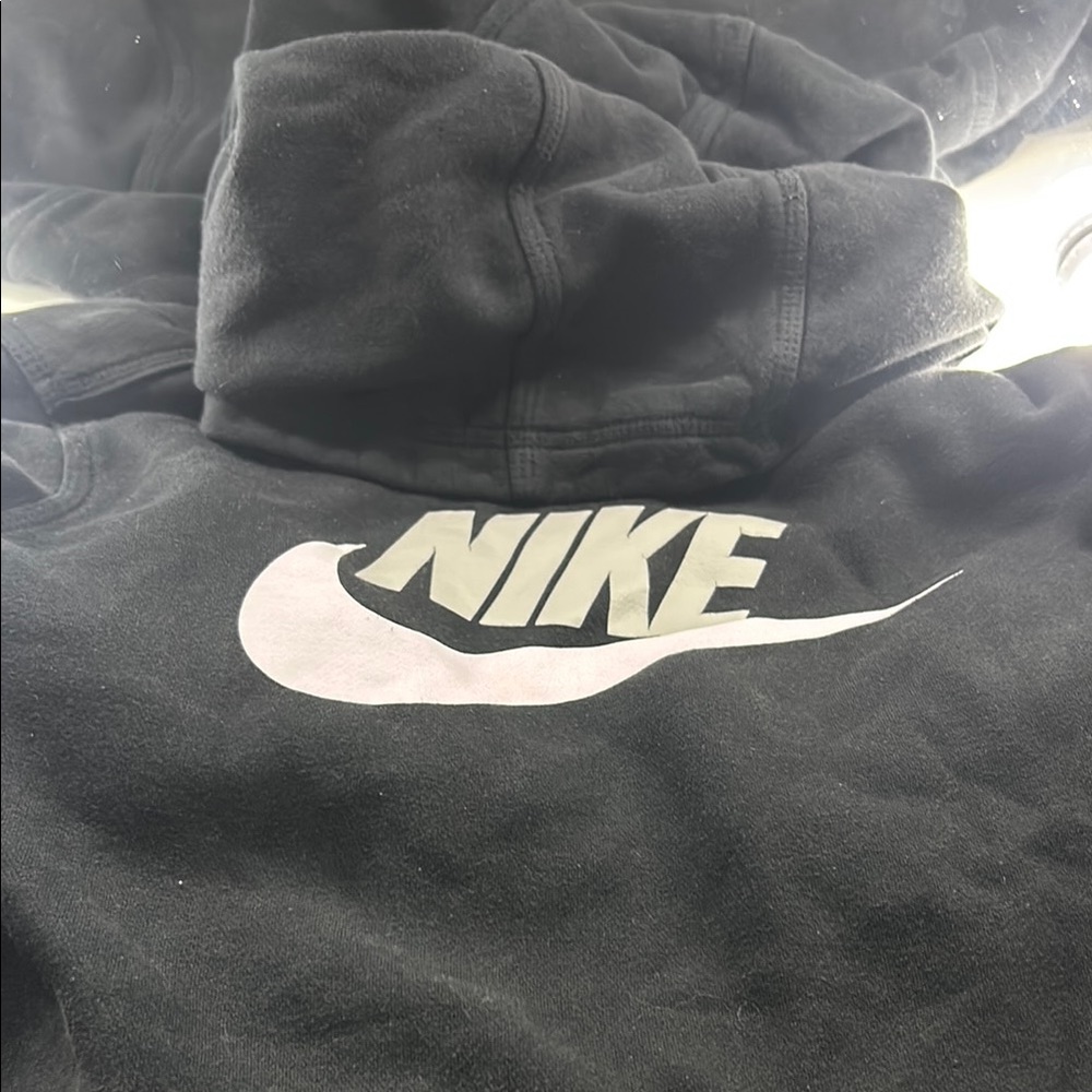 Nike Black Hoodie with White Logo